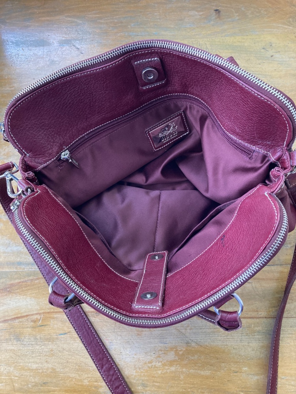 Purple Roots Pebbled Leather Bag - Picture 3 of 12